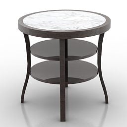 Pyöreän pöydän kolmikerroksinen 3d-malli