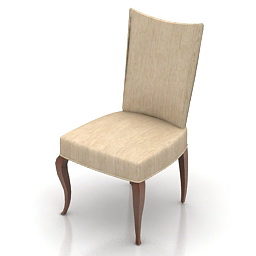 Retro-Stuhl mit hoher Rückenlehne, 3D-Modell