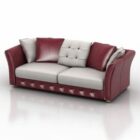 Sofá de couro vermelho 2 assentos