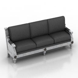 Luxury Leather Sofa Bench 3d model