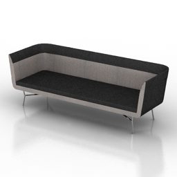 Modern Black Grey Sofa 3d model