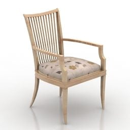 Country Wood Armchair 3d model
