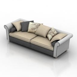 Sofa 2 Seats Decoration 3d model