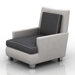 Wing Back Armchair Fabric Style 3d model