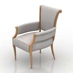 Mô hình 3d ghế bành cổ điển vải màu xám