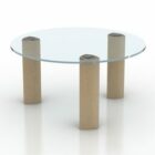 Pieds cylindriques de table en verre rond