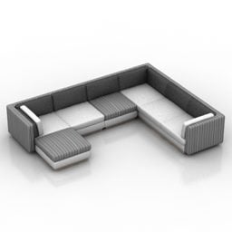 Corner Sectional Sofa V1 3d model