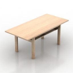 Office Rectangle Wood Table 3d model