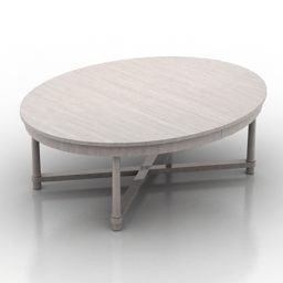 Round Table White Wood 3d model