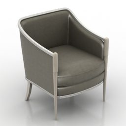 Retro nojatuoli harmaa kangas V1 3d malli