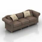 Decoración de sofá de cuero marrón