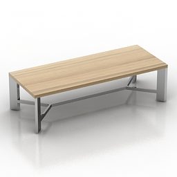 Rectangle Table Wooden Style 3d model