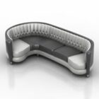 Черный белый изогнутый дизайн дивана