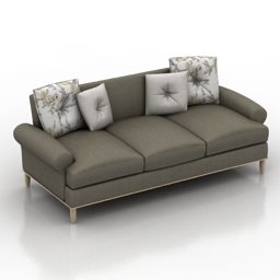 Dark Grey Fabric Sofa 3d model