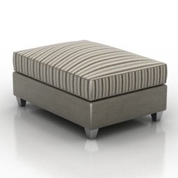 Grey Leather Stool Seat 3d model