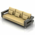 Sofa 3 Sitze Gelber Stoff