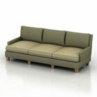 Sofa 3 Seats Green Fabric