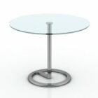 Table haute ronde en verre
