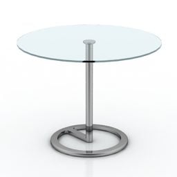 Round High Glass Table 3d model