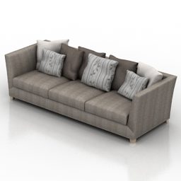Soffa 3 stolar med kuddar 3d-modell