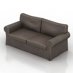 Sofa da đen mẫu 3d