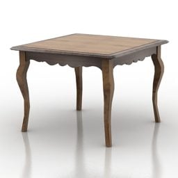 Classic Table With Curved Legs 3d model