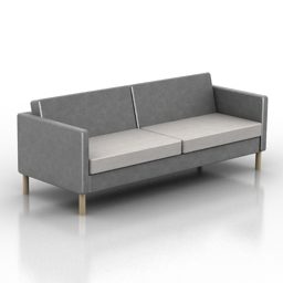 Sofa 2 Seats Grey Color 3d model