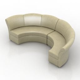 Model 3D sofy półokrągłej