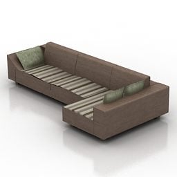 Corner Sofa Grey Fabric V1 3d model