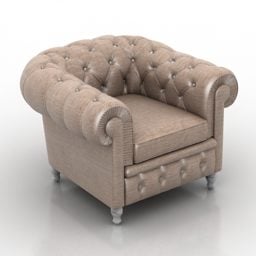 Chesterfield enkele fauteuil 3D-model