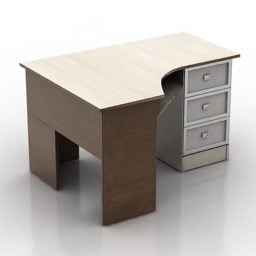 Work Desk Table Corner Space 3d model