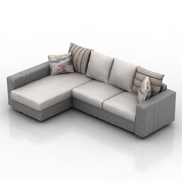 Тканинний диван кутовий 3d модель