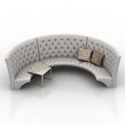 Okrągła sofa Haft z wysokim oparciem Model 3D