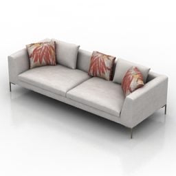 Sofa 2 Seats Fabric 3d model