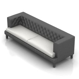 Sofa 2 Kursi Dekorasi model 3d