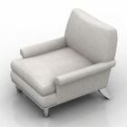 Pojedynczy fotel z białej tkaniny V1