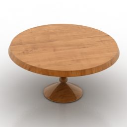 Common Round Wood Table 3d model