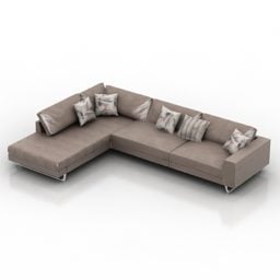 Corner Wide Sofa 3d model