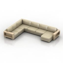 Model 3d Sofa Bentuk U Bahagian