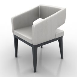 Πολυθρόνα Cube White Fabric Paulina 3d μοντέλο