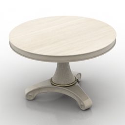 Classic White Wood Round Table 3d model