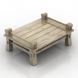 Wooden Table Diy Style 3d model