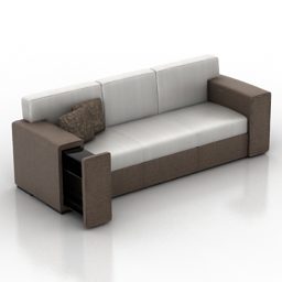 Modern Sofa 3 Seats V1 3d model