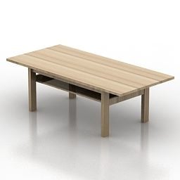 लकड़ी की आयताकार टेबल डाइनिंग रूम 3डी मॉडल