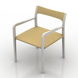 Office Yellow Single Armchair 3d model