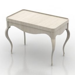 Klassischer Tisch mit weißer Farbe, 3D-Modell