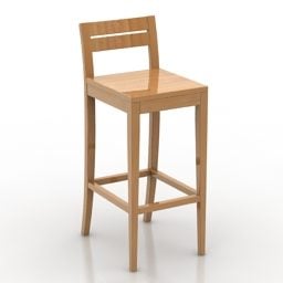 Wood Bar Chair Resta 3d model