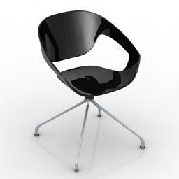 Black Plastic Armchair 3d model