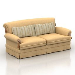 أريكة جلدية صفراء سالوتي نموذج ثلاثي الأبعاد