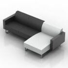 Sofa sectionnel noir blanc V1